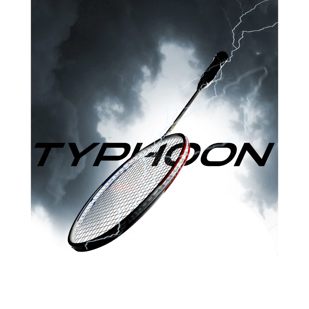 Hundred ไม้แบดมินตัน รุ่น Flareon Typhoon สาย Speed มี2สี ขาว/ดำ 4U/5U ฟรีเอ็น ซอง ประกัน รูปที่ 4