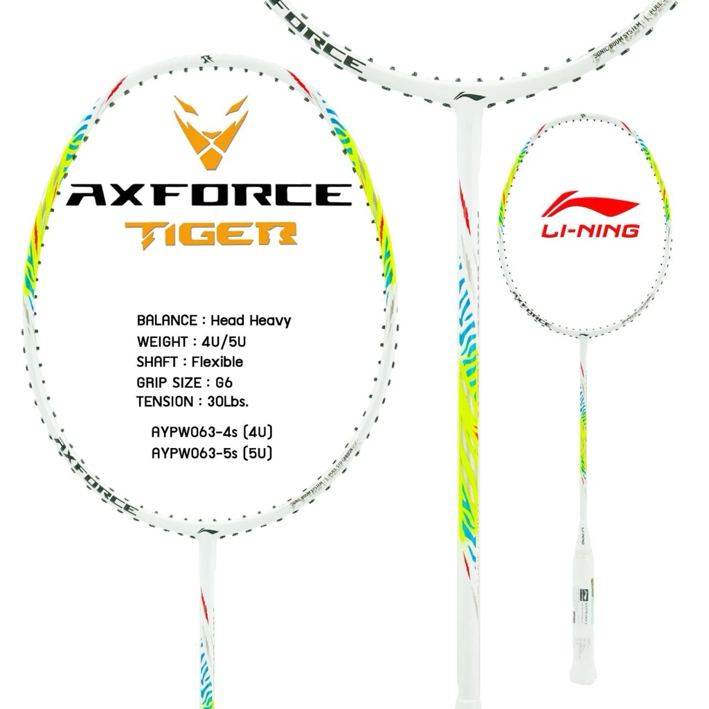 LI-NING AXFORCE TIGER ไม้แบดมินตัน 4U สายบุก ของแท้ ประกันศูนย์ไทย แถมขึ้นเอ็นฟรี รูปที่ 5
