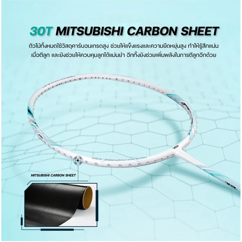 VS VS ไม้แบดมินตัน รุ่น J Speed 700 (แถมเอ็น กริป ซอง ประกัน6เดือน) รูปสินค้า 3