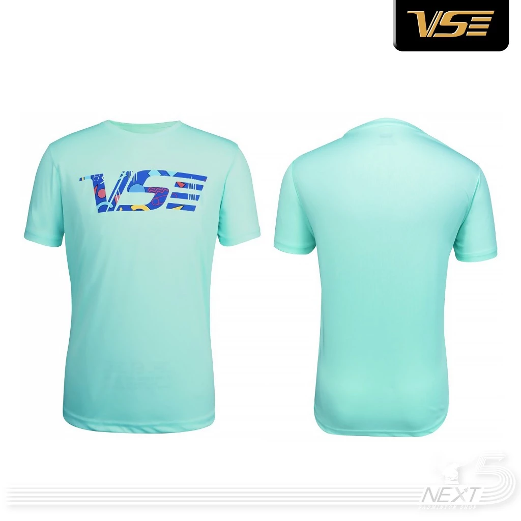 VS เสื้อแบดมินตัน รุ่นVT-4146 สีเขียวมิ้น/สีดำ รูปที่ 3