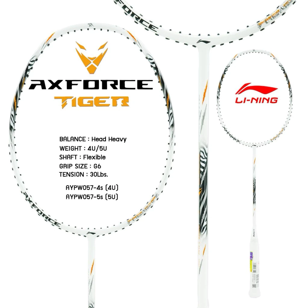 LI-NING AXFORCE TIGER ไม้แบดมินตัน 4U สายบุก ของแท้ ประกันศูนย์ไทย แถมขึ้นเอ็นฟรี รูปที่ 2