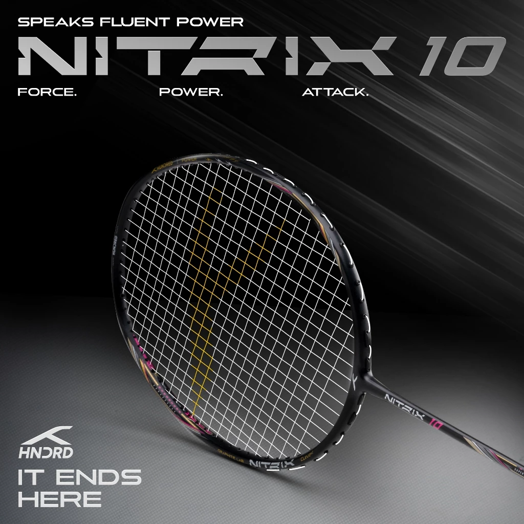 HUNDRED HUNDRED ไม้แบดมินตัน รุ่น Nitrix 10 ( HBRX-5U380 1-5 ) ไม้บุกที่ดุดัน แถมเอ็น กริป ซอง รูปสินค้า 2