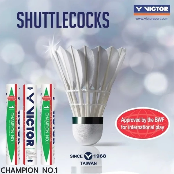 VICTOR ลูกแบดมินตัน รุ่น CHAMPION NO.1 ( 1 หลอด 12 ลูก ) ST รูปที่ 1