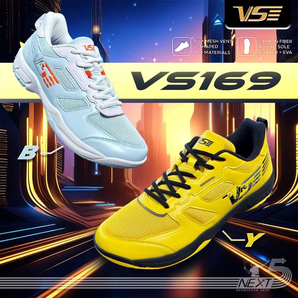 VS รองเท้าแบดมินตัน รุ่น VS-169B/Y สีขาว-ฟ้า และ เหลือง-ดำ รูปที่ 1