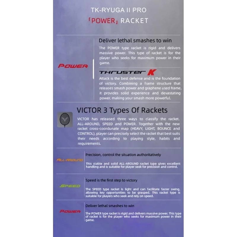 Victor ไม้แบดมินตัน รุ่น TK-RYUGA II PRO แถมเอ็น+ซอง+กริปยาง+ประกัน รูปที่ 4