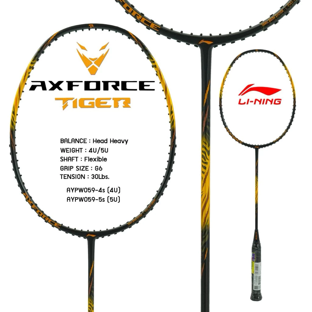 LI-NING AXFORCE TIGER ไม้แบดมินตัน 4U สายบุก ของแท้ ประกันศูนย์ไทย แถมขึ้นเอ็นฟรี รูปที่ 3