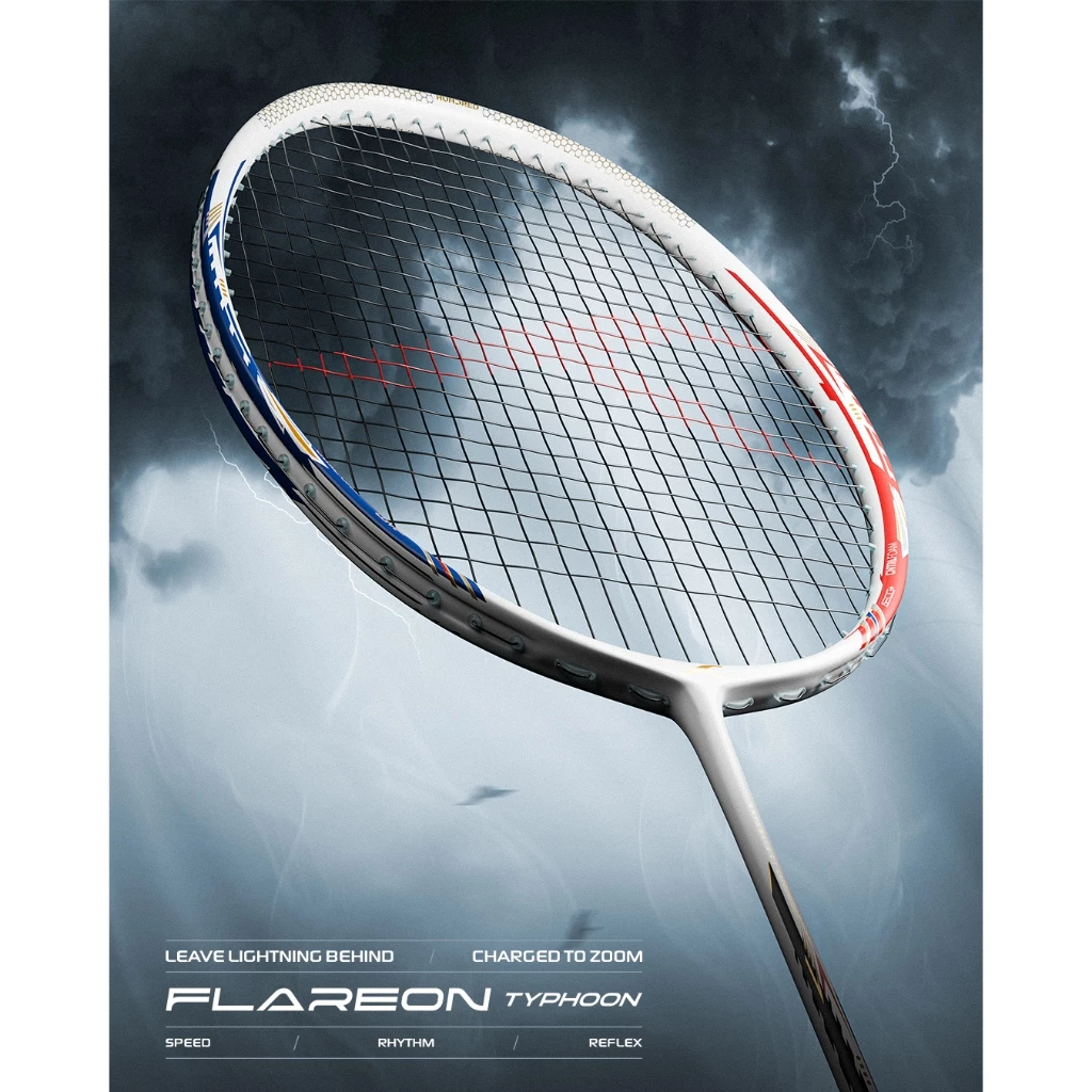 Hundred ไม้แบดมินตัน รุ่น Flareon Typhoon สาย Speed มี2สี ขาว/ดำ 4U/5U ฟรีเอ็น ซอง ประกัน รูปที่ 8