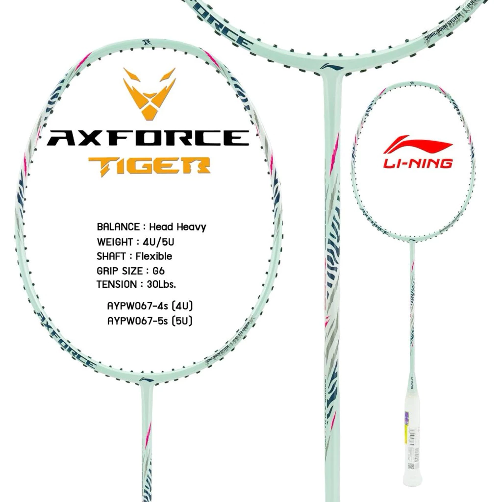 LI-NING AXFORCE TIGER ไม้แบดมินตัน 4U สายบุก ของแท้ ประกันศูนย์ไทย แถมขึ้นเอ็นฟรี รูปที่ 7