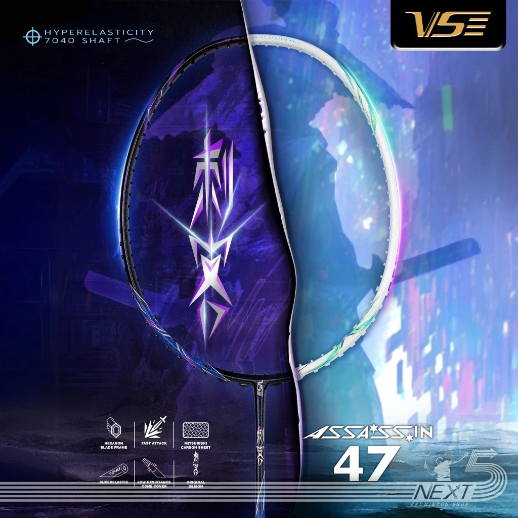 VS VS ไม้แบดมินตัน รุ่น assassin47 แถมเอ็น+ซอง+กริปยาง+ประกันศูนย์ไทย รูปสินค้า 1