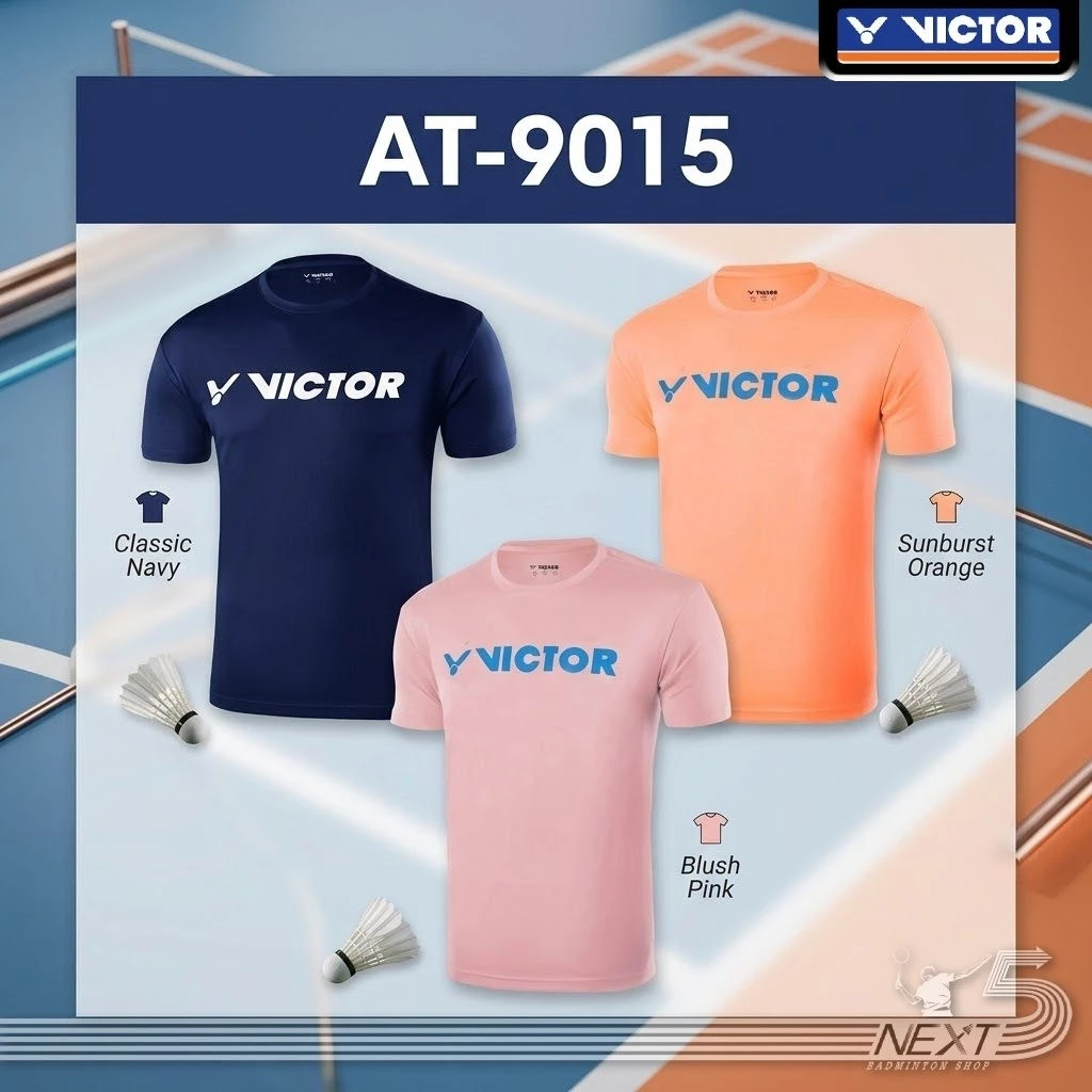 Victor เสื้อกีฬาแบดมินตัน รุ่น AT-9015 3สี ชมพู ส้มโอรส กรม รูปที่ 1