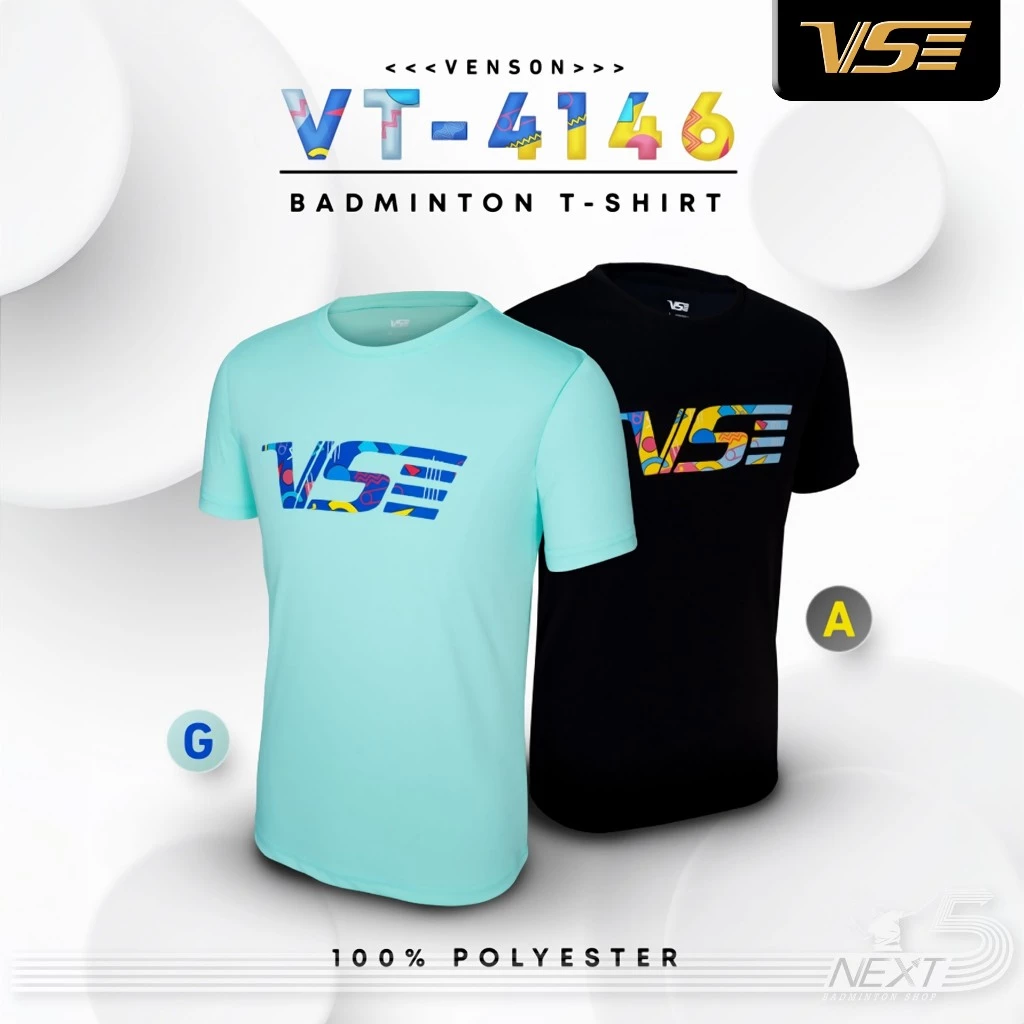VS เสื้อแบดมินตัน รุ่นVT-4146 สีเขียวมิ้น/สีดำ รูปที่ 1