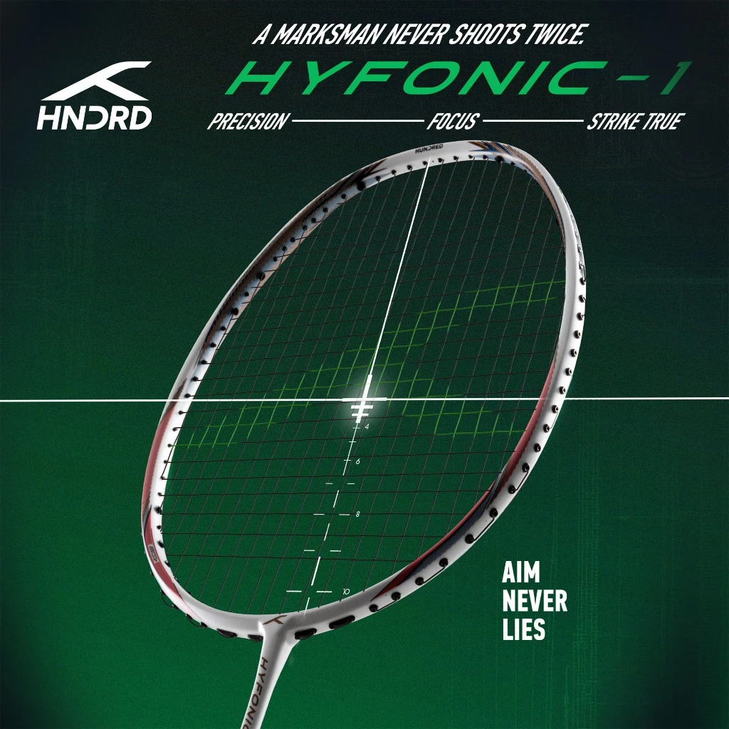 HUNDRED HUNDRED ไม้แบดมินตัน รุ่น Hyfonic 1 ( HBRX-5U382 1-3 ) ไม้คอนโทรลดั่งใจ แถมเอ็น กริป ซอง รูปสินค้า 2