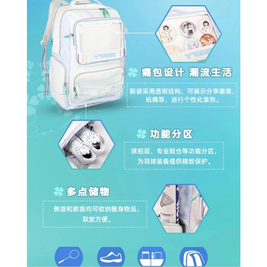 VICTOR BR-5058-HYQ กระเป๋าเป้แบดมินตัน HUANG YA QIONG Collection ของแท้ ประกันศูนย์ไทย รูปที่ 5