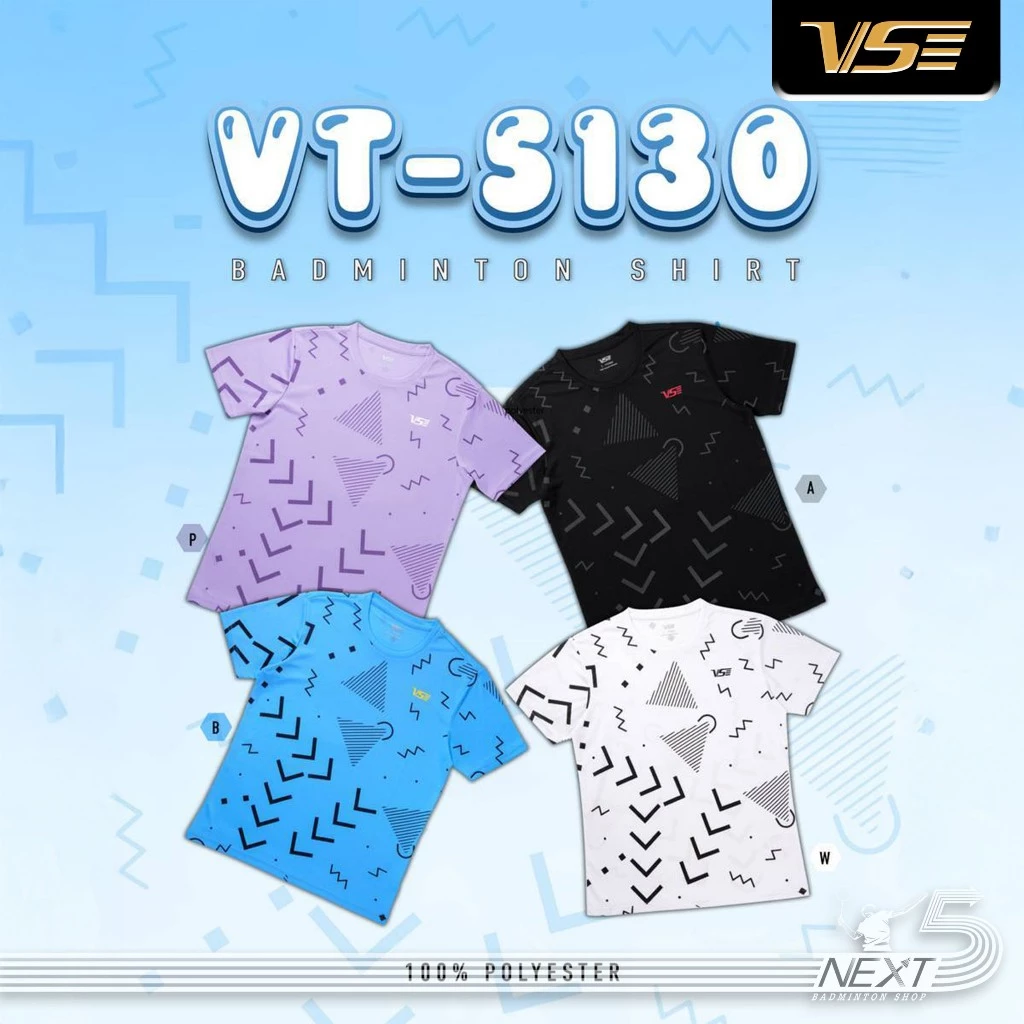 VS เสื้อกีฬาแบดมินตัน รุ่น VT-5130 มี 4 สี ม่วง ขาว ฟ้า ดำ รูปที่ 1