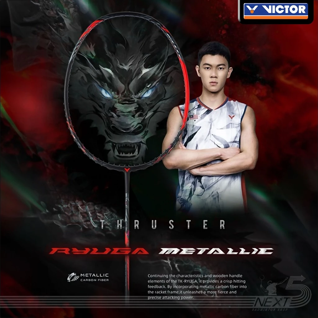 VICTOR TK-RYUGA Metallic ไม้แบดมินตัน 4U หัวหนัก สายบุก ของแท้ ประกันศูนย์ไทย แถมขึ้นเอ็นฟรี รูปที่ 1